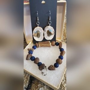 Deer and Elk antler jewelry set